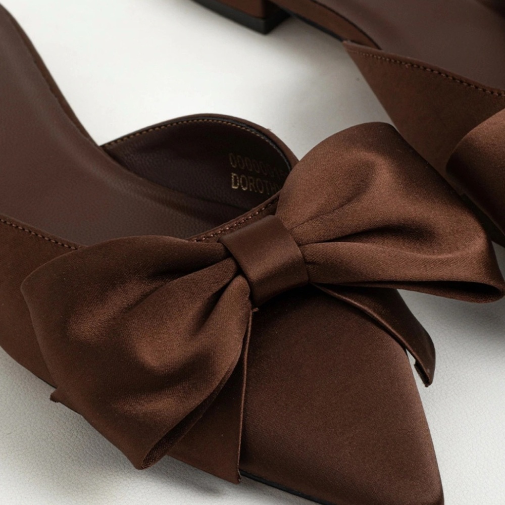 Shu Shop Dorothy pointed-toe bow mules Size 10 NWT